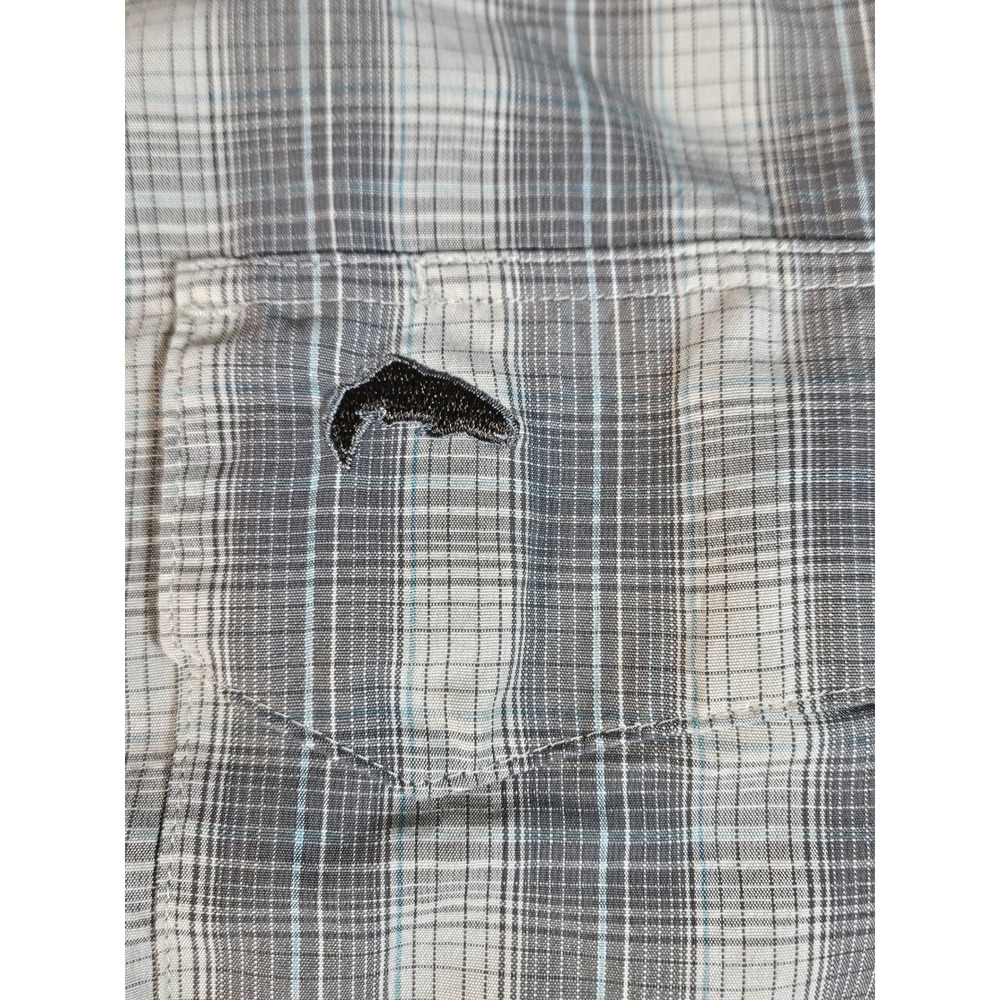 Simms Fishing Products Mens 3XL Plaid Long Sleeve Snap Button Fishing Shirt Grey - Picture 5 of 11